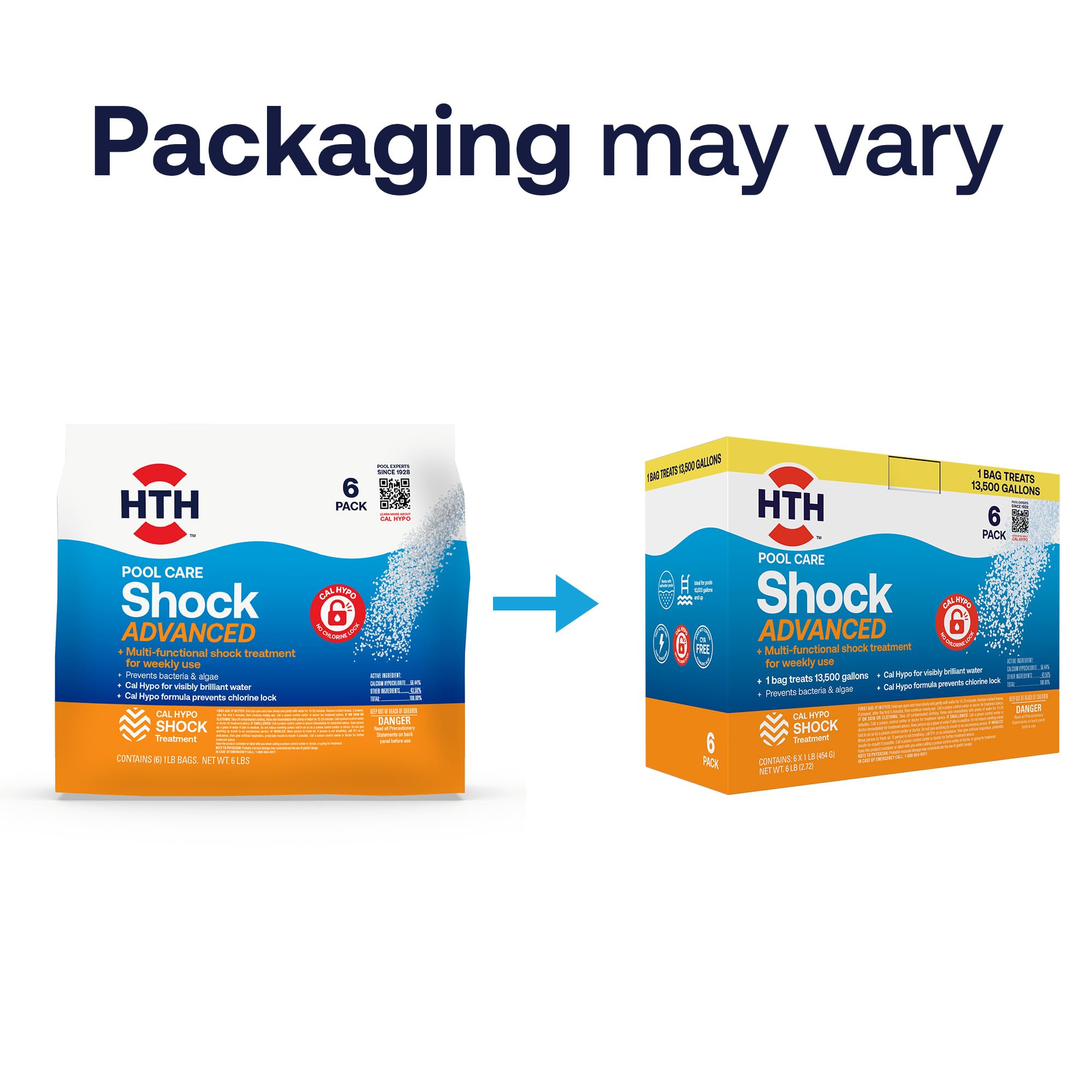 HTH 52036R Pool Care Shock Advanced, Swimming Pool Chemical - Cal Hypo Formula, Prevents Bacteria & Algae, Restores Crystal Clear Water - Shock Treatment, (6 Pack) - Image 5
