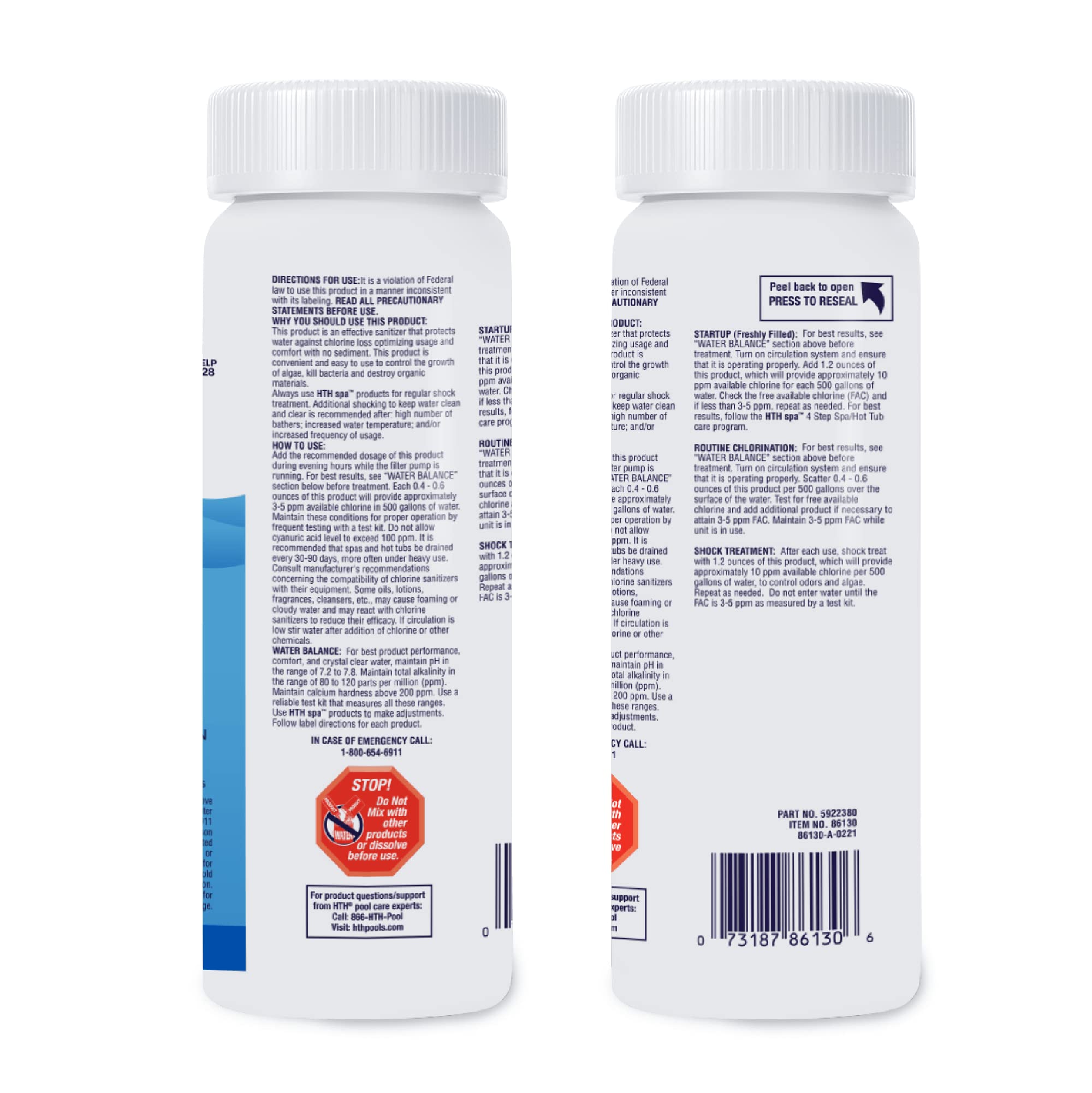 HTH Spa 86134 Clear Chlorinating Sanitizer, Spa & Hot Tub Chemical Controls Bacteria and Algae, 2.25 lbs - Image 3