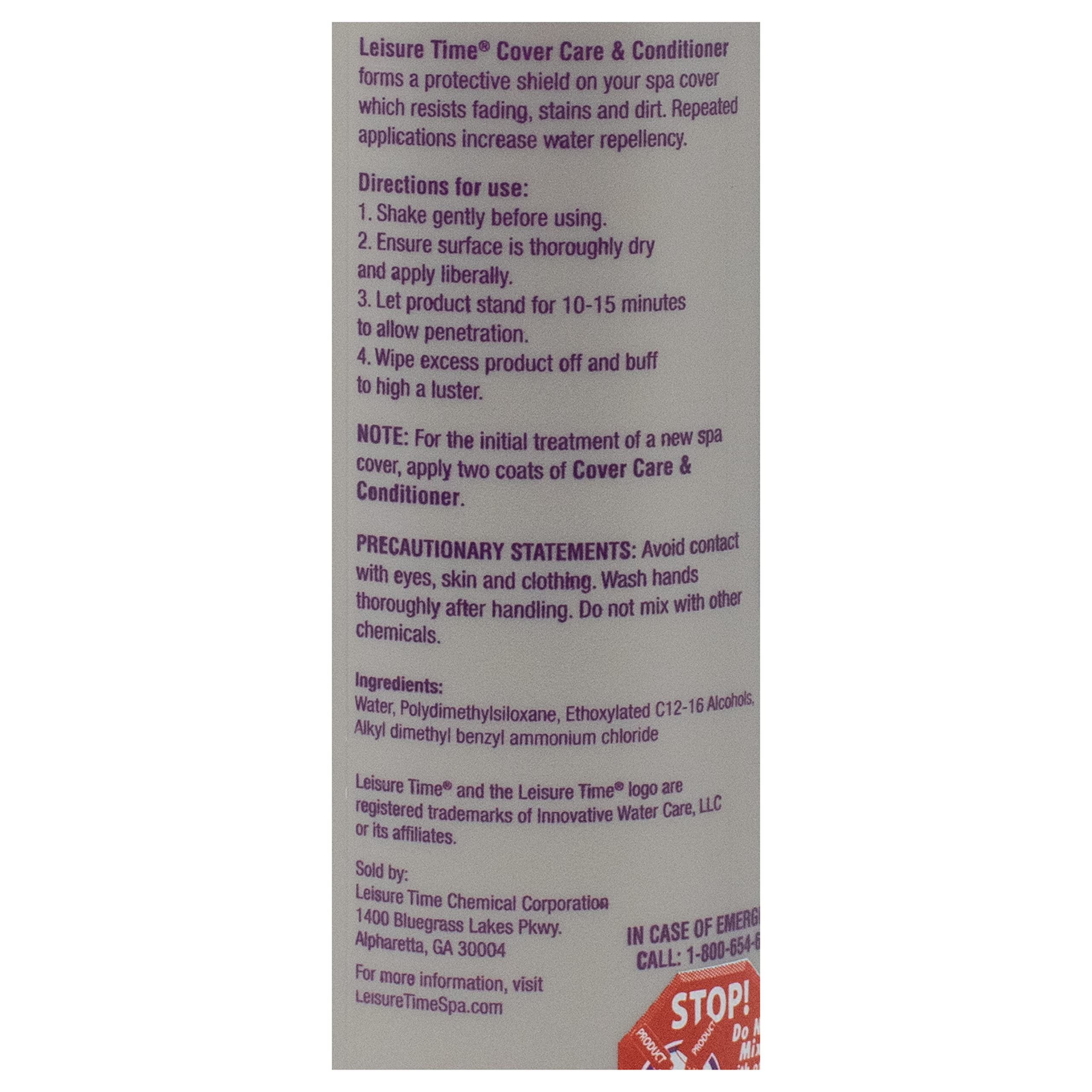 LEISURE TIME Spa 3192A Maintenance Cover Care and Conditioner, 16 fl oz - Image 6